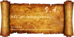 Végh Antonietta névjegykártya